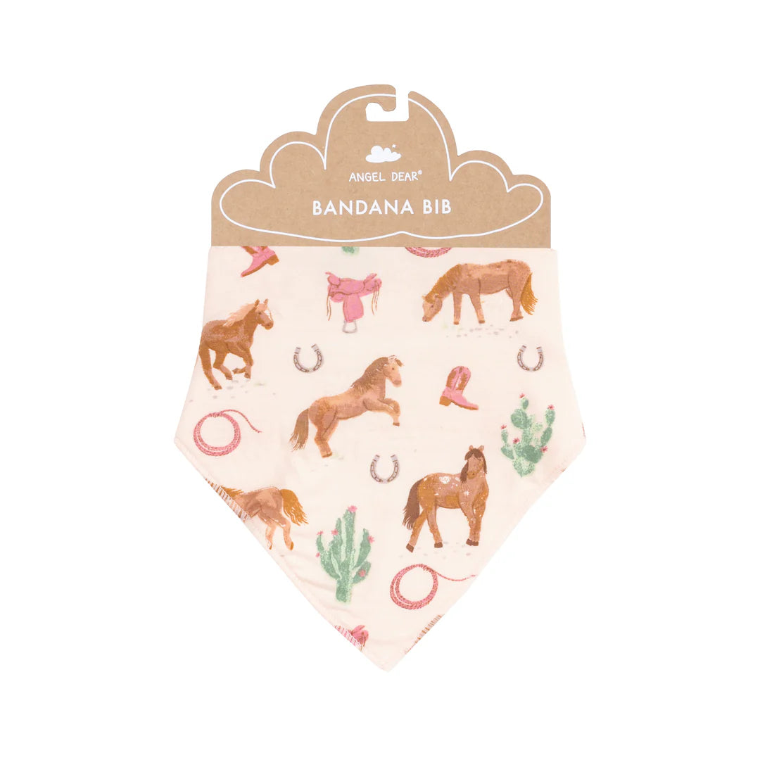 Bandana Bib- Pink Horse
