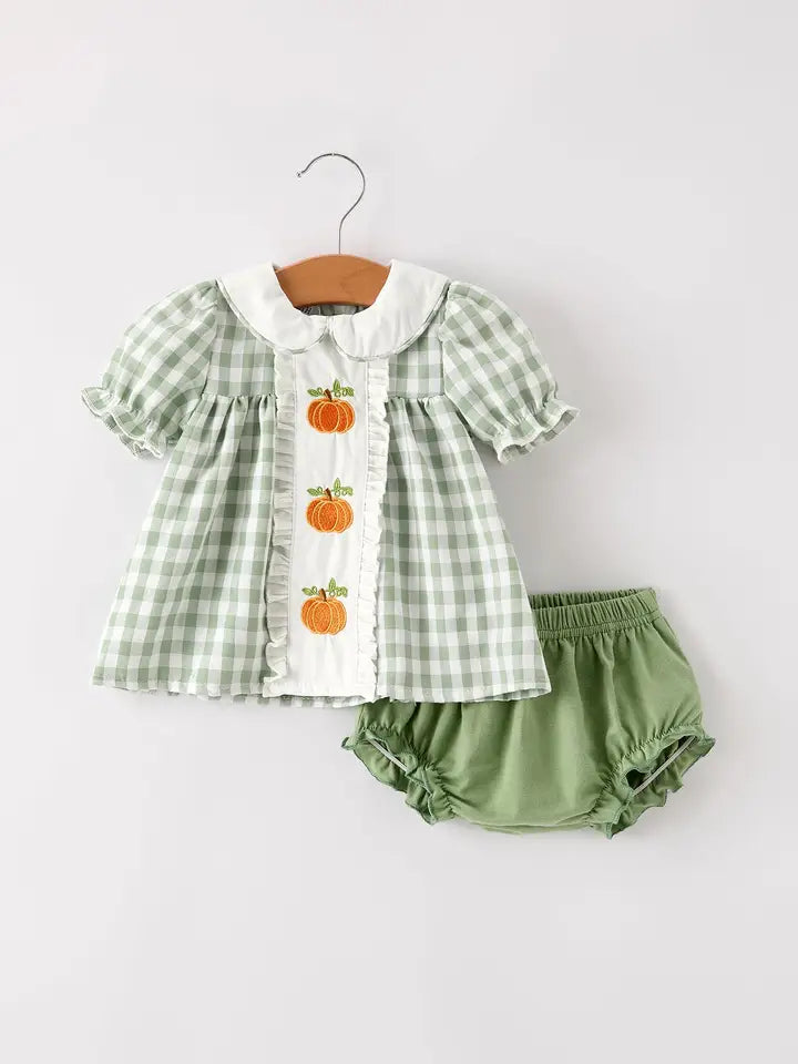Preppy Pumpkin Girls Diaper Set