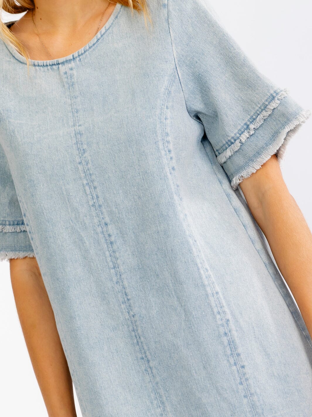 Denim Loose Fit Dress- Light Wash