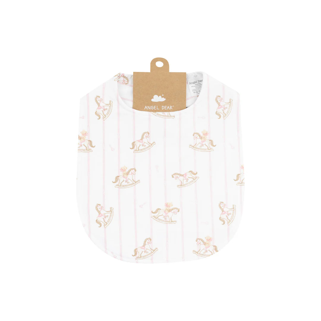 Feeding Bib - Vintage Rocking Horse Pink