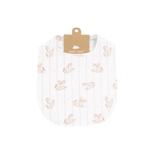 Feeding Bib - Vintage Rocking Horse Pink