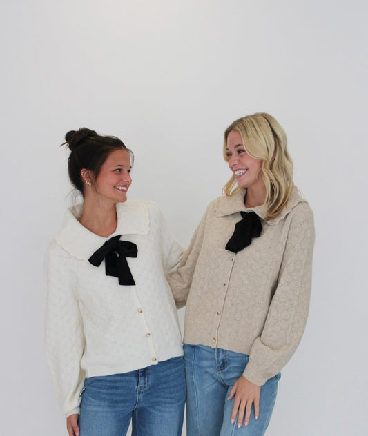 Kensington Bow Tie Sweater Cardigan