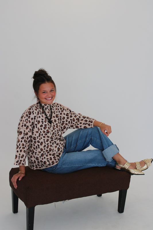Leopard Mockneck Sweater