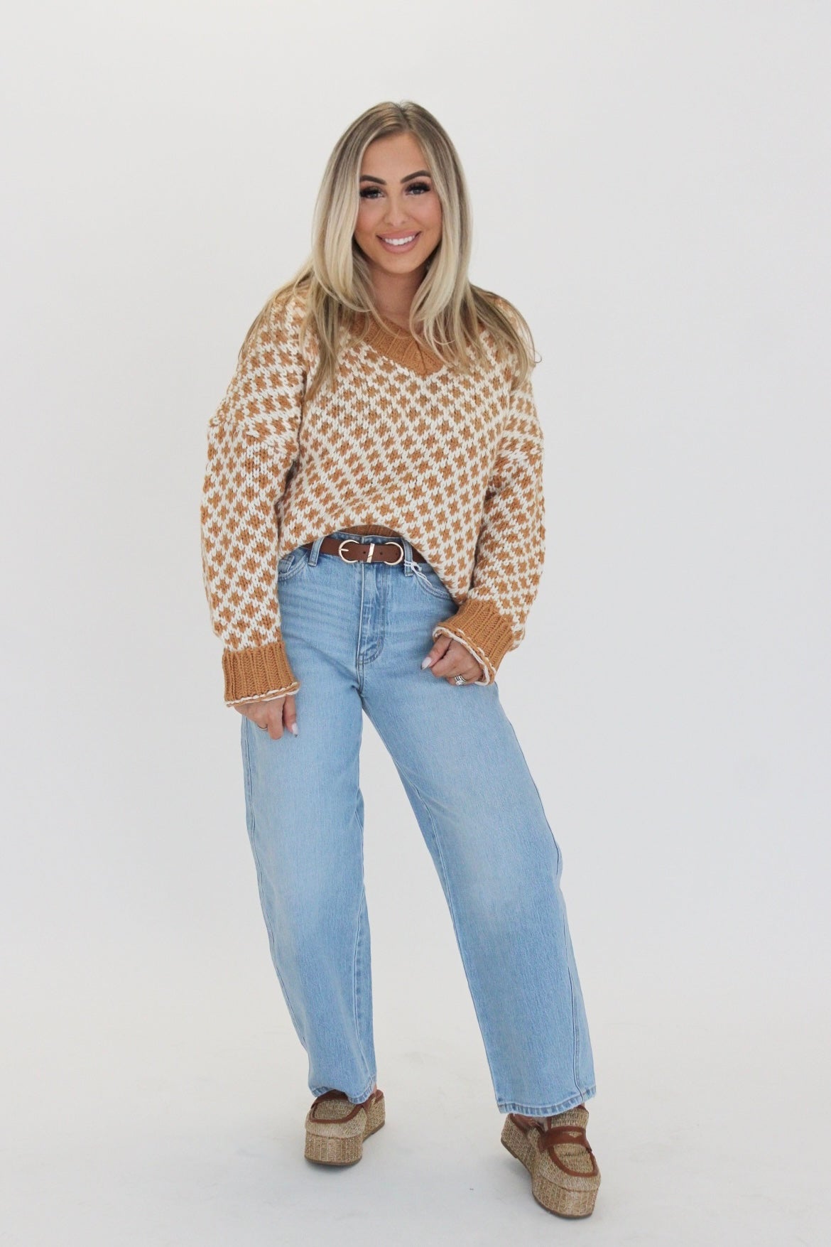 Warm and Cozy Houndstooth Sweater