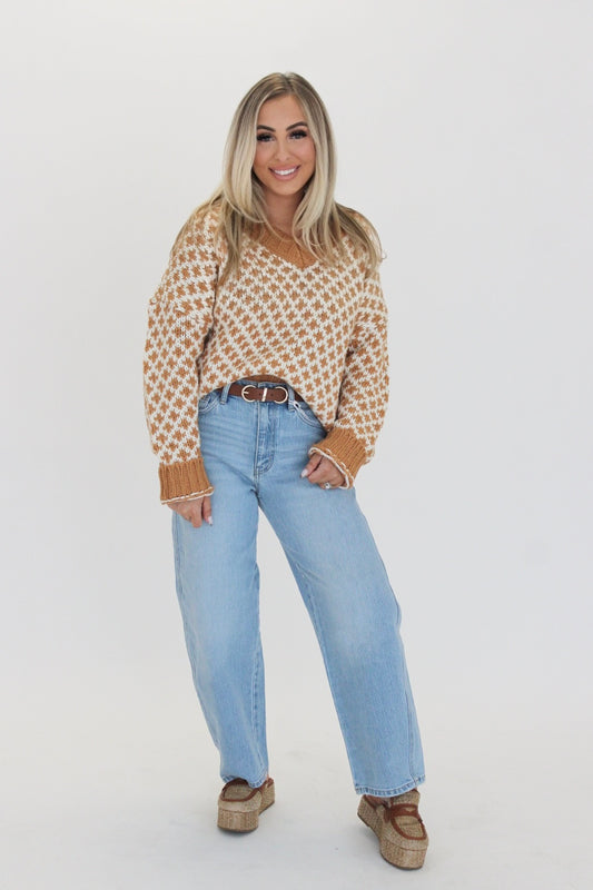 Warm and Cozy Houndstooth Sweater