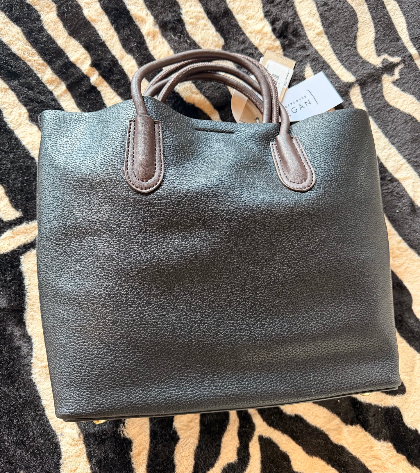 Vegan Leather Handbag - Midnight