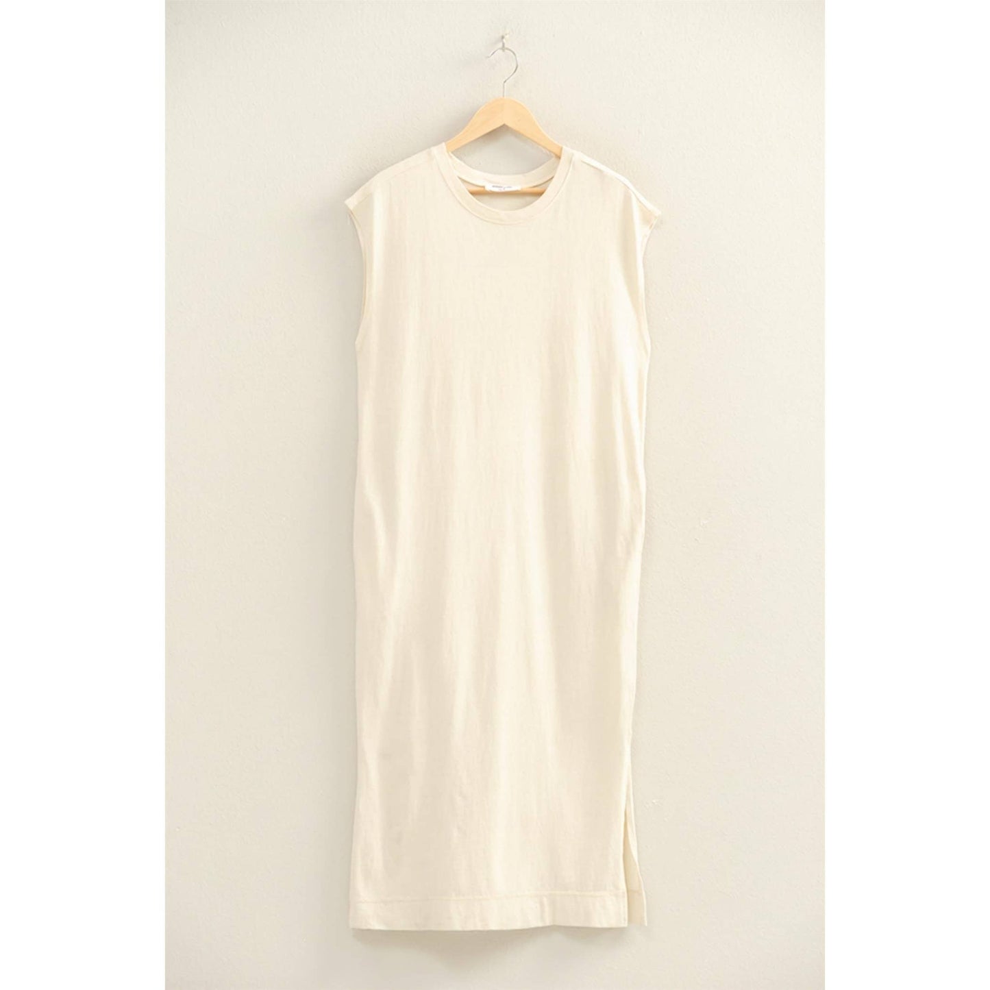 Mineral Wash Midi Dress- Cream