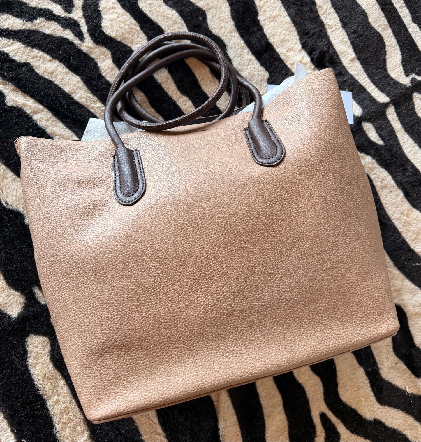 Vegan Leather Handbag - Toffee