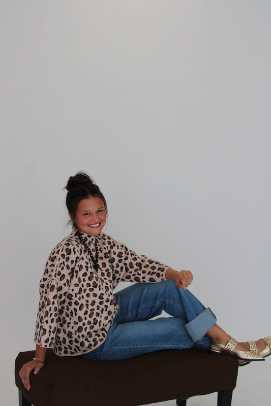 Leopard Mockneck Sweater