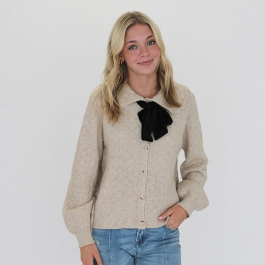 Kensington Bow Tie Sweater Cardigan