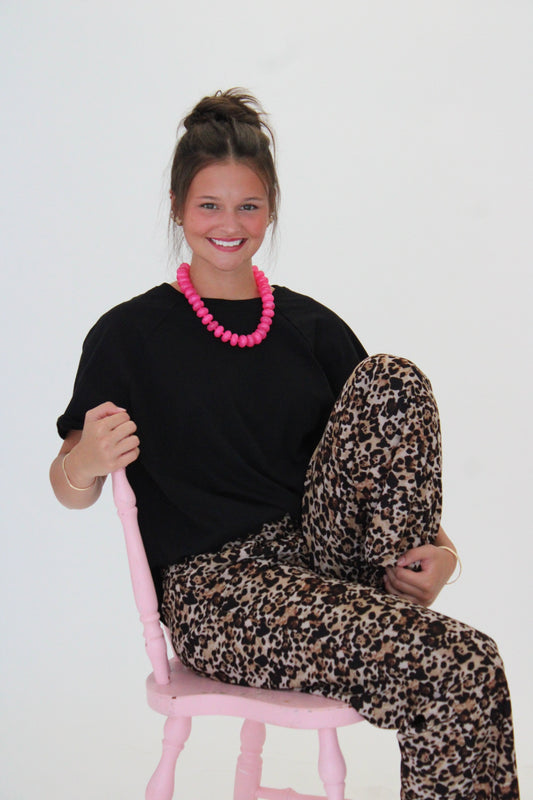 Untamed Leopard Wide Leg Pants