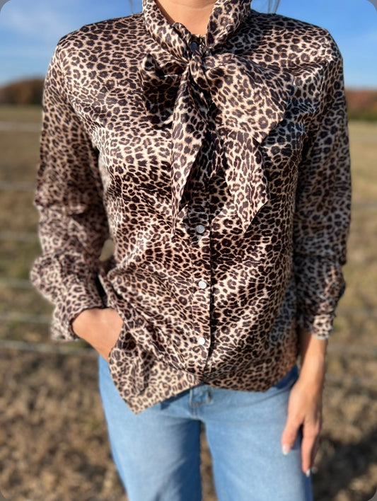 Willow Wild Satin Tie Blouse