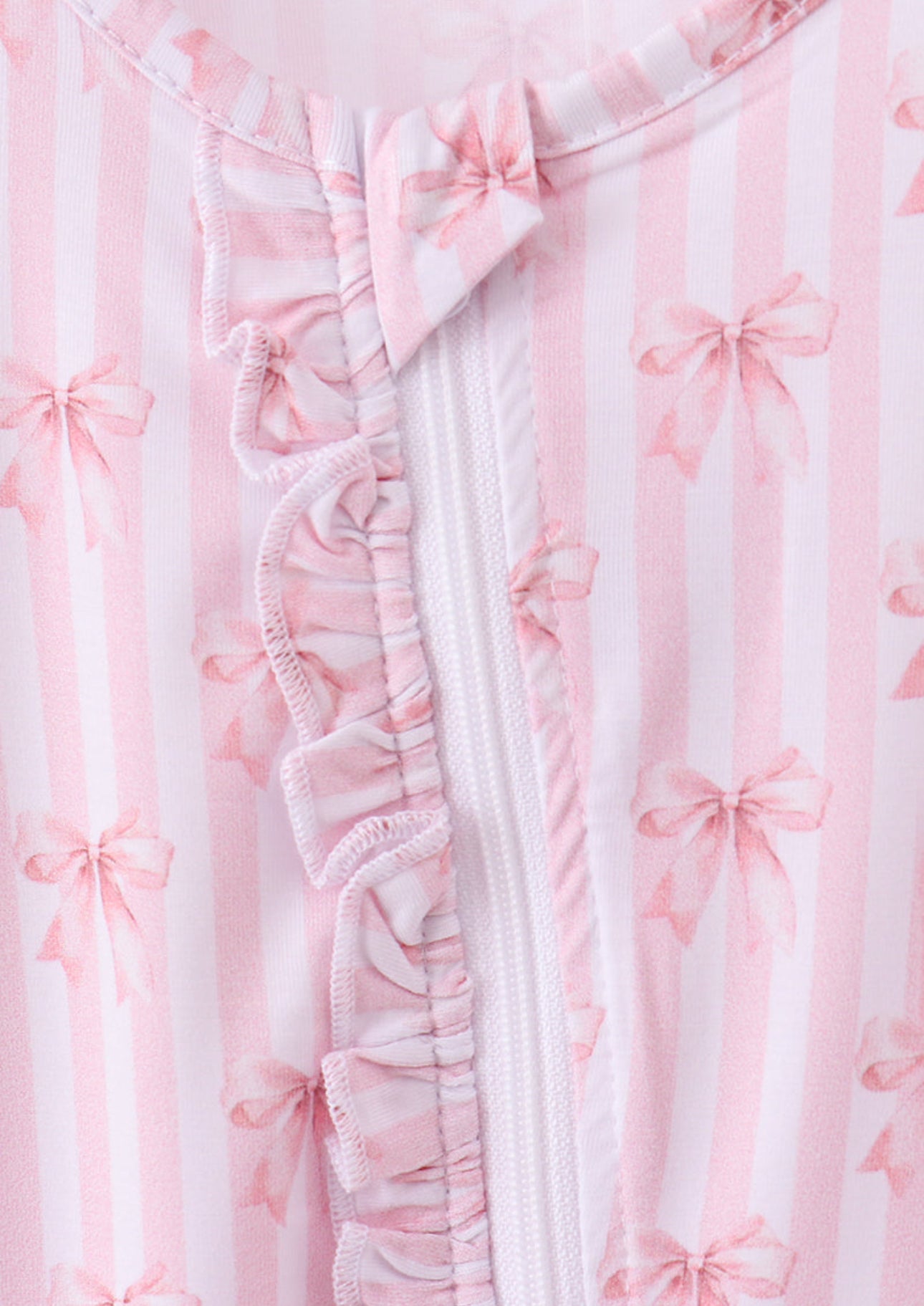Blush and Bow Ruffle Bamboo Zippy