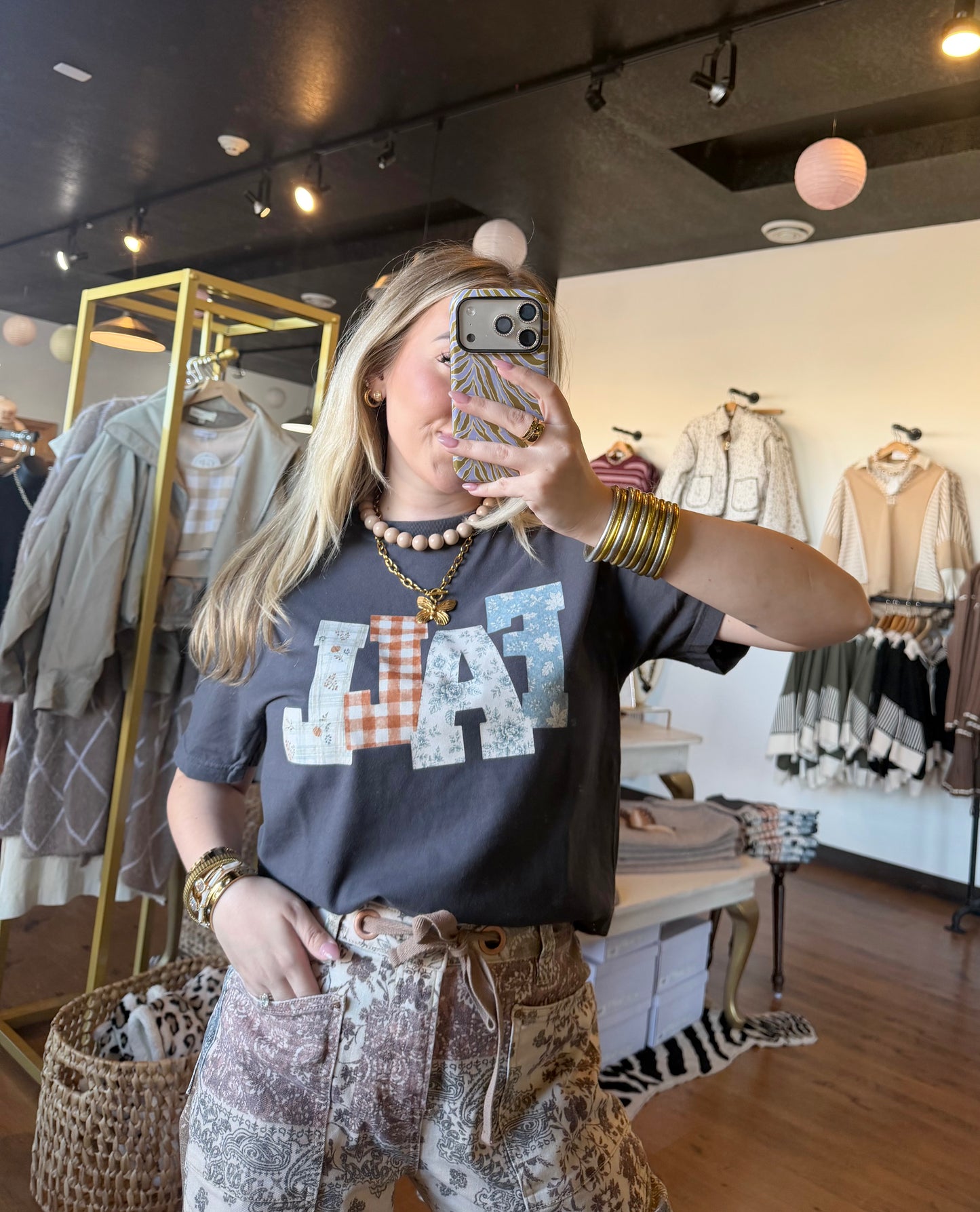Fall Patchwork Graphic Tee