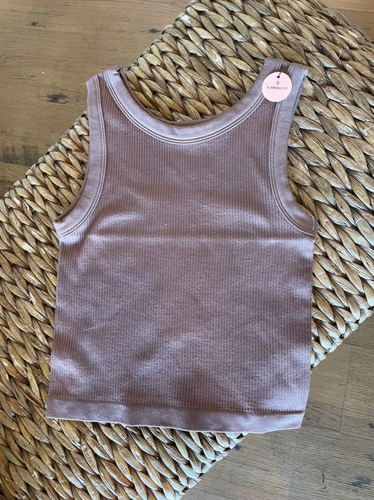 Everyday Wear Ribbed Tank - Mocha