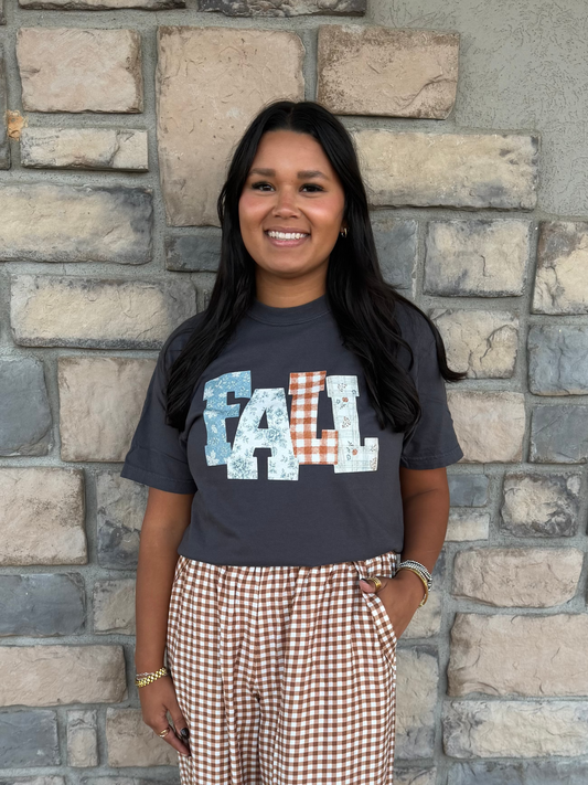 Fall Patchwork Graphic Tee