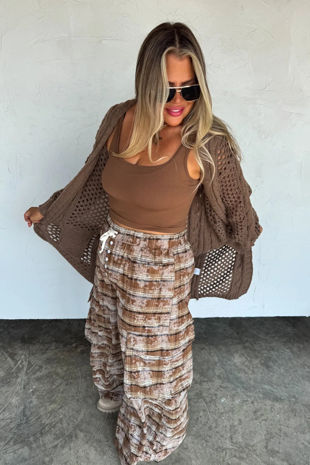 Plaid Behavior Wide Leg Pants