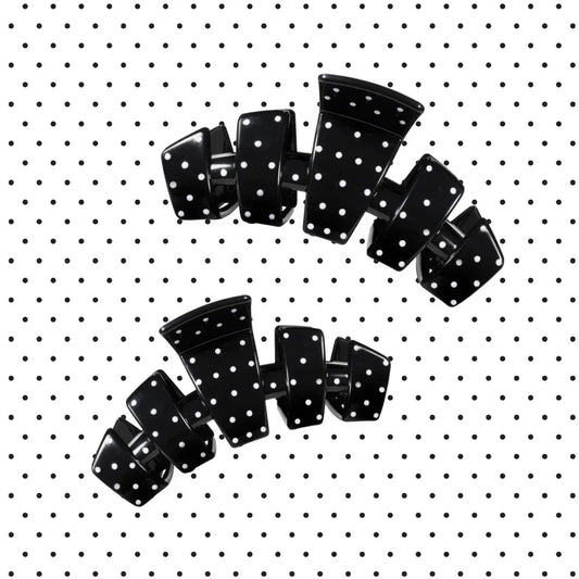 Classic Black Polka Dot Party Large Claw Clip - Large