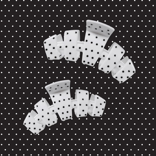 Classic White Polka Dot Party Large Claw Clip - Large