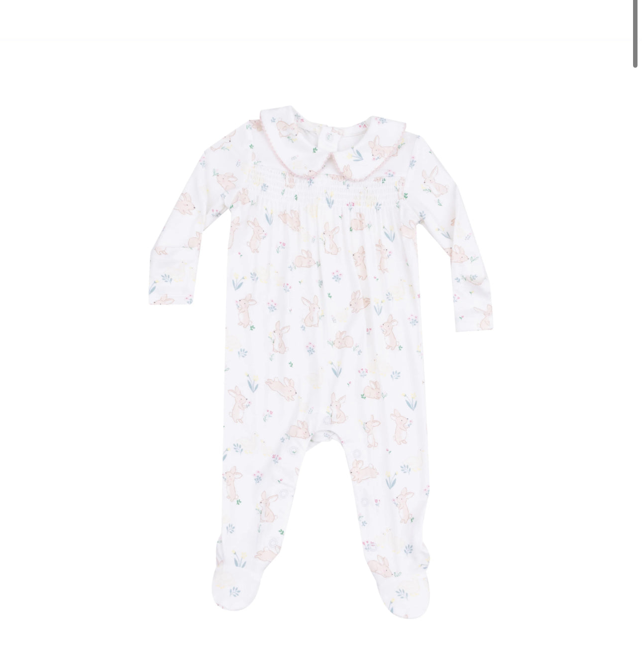 Smocked Peter Pan Footie - Bunny and Duck