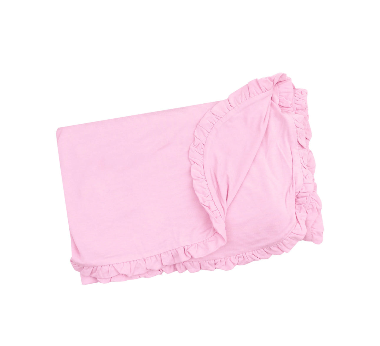 Ruffle Receiving Blanket - Solid Nosegay Pink