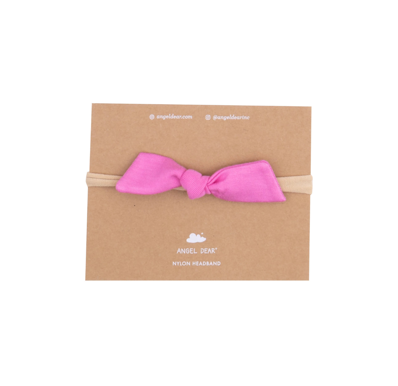 Bow with Nylon Headband - Solid Strawberry Moon