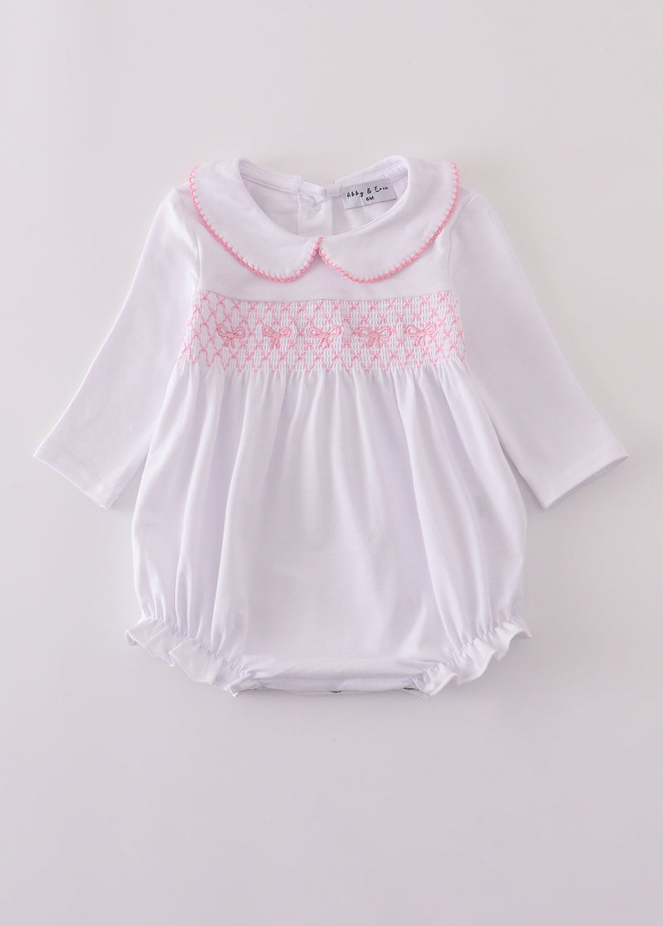 Pink Bow Smocked Bubble