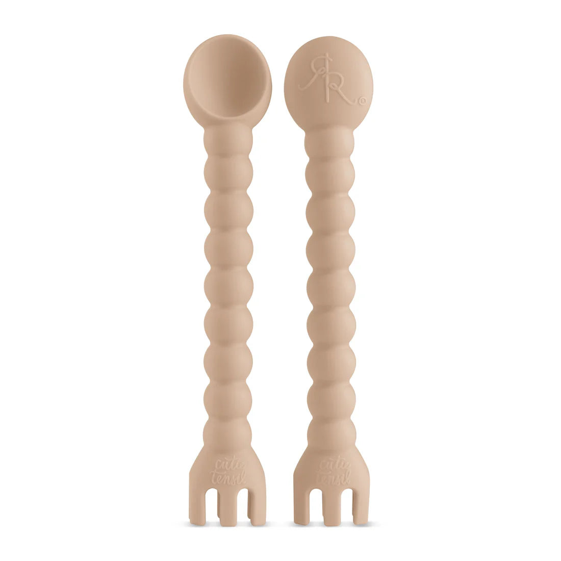 Cutie Utensil Fork And Spoon - Beige