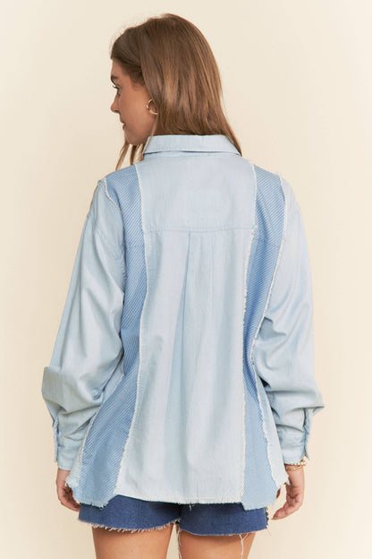 Gentry Patchwork Denim Button Up