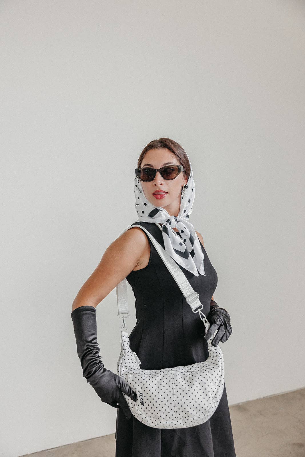 Brixley Crescent Bag- Pearl Dot