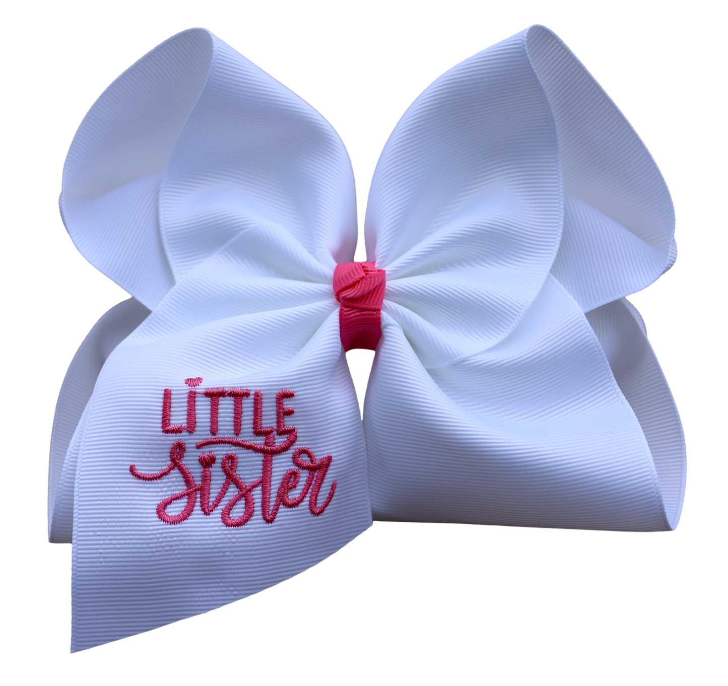 'Little Sister' Embroidered Bow