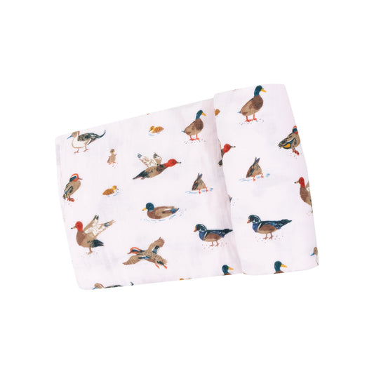 Muslin Swaddle - Pink Ducks