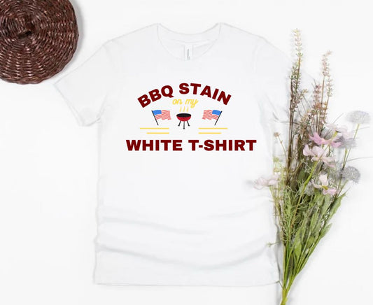 Boys BBQ Stain On My White Tshirt Graphic