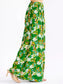 Tropical Floral Wide Leg Pants- Green