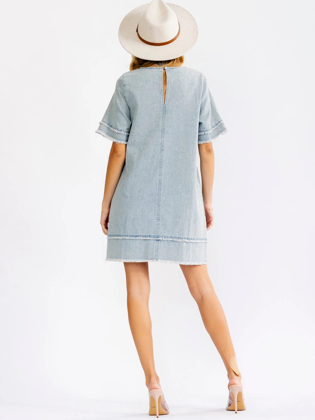 Denim Loose Fit Dress- Light Wash