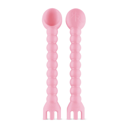Cutie Utensil Fork And Spoon - Light Pink