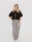 Striped Drawstring Pants - Black