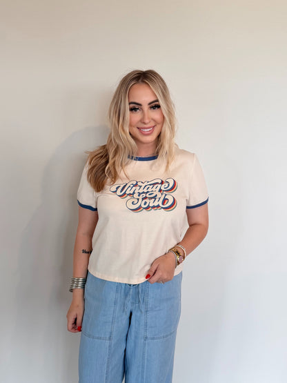 Vintage Soul Trim Sleeve Graphic Tee
