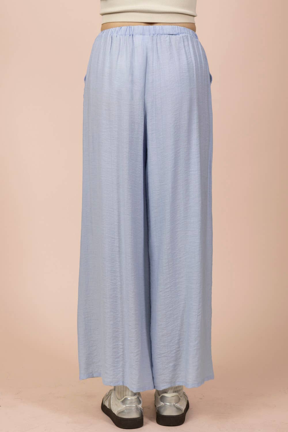 Wide Leg Woven Pants- Blue