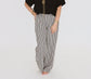 Striped Drawstring Pants - Black