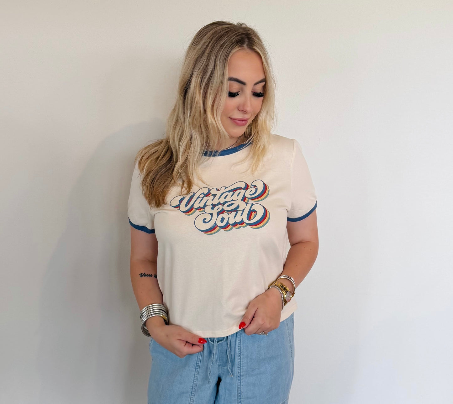 Vintage Soul Trim Sleeve Graphic Tee