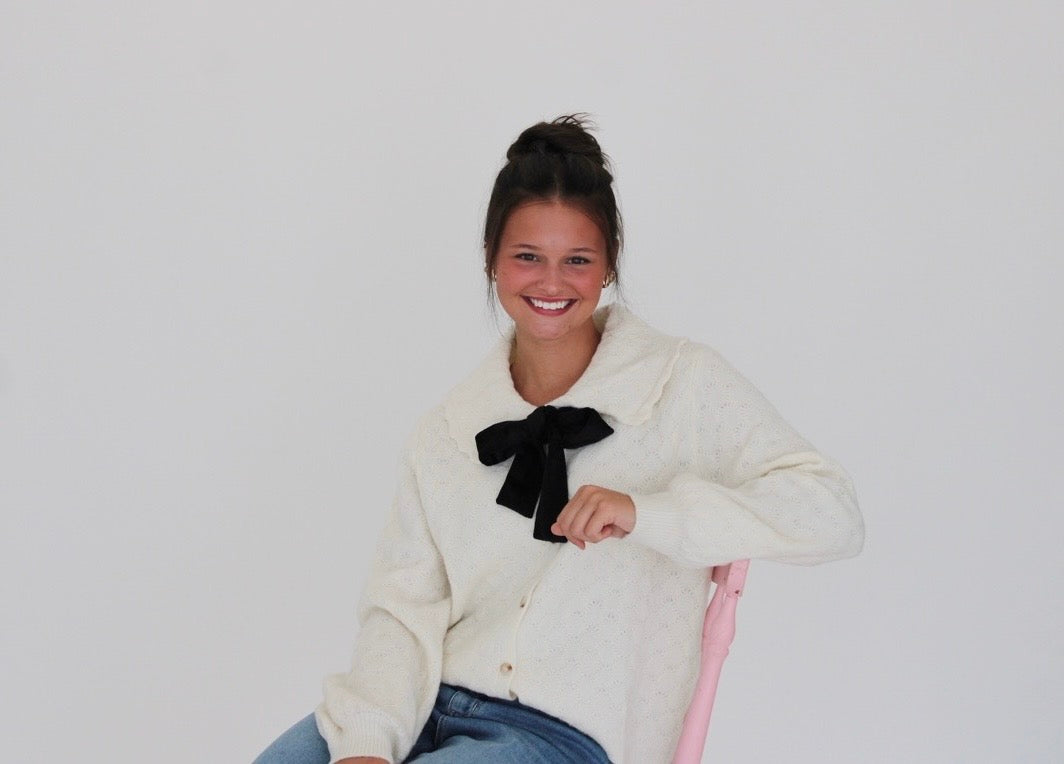 Kensington Bow Tie Sweater Cardigan