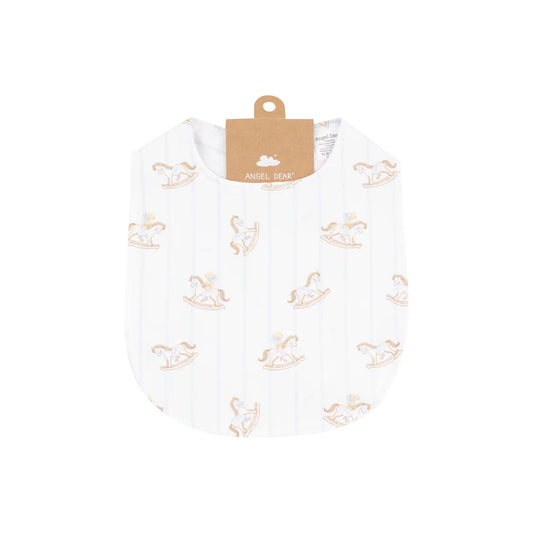 Feeding Bib - Vintage Rocking Horse Blue