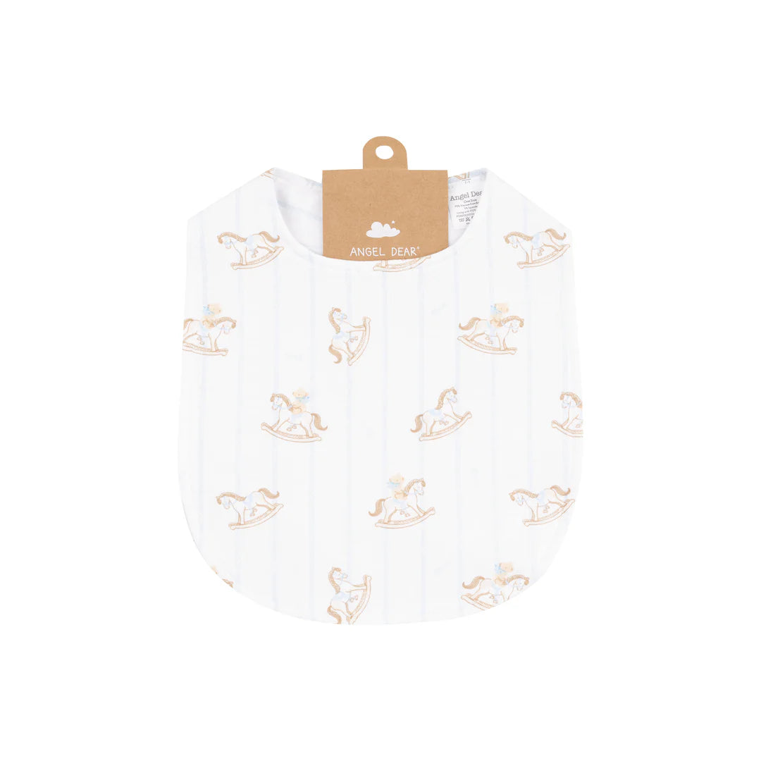 Feeding Bib - Vintage Rocking Horse Blue