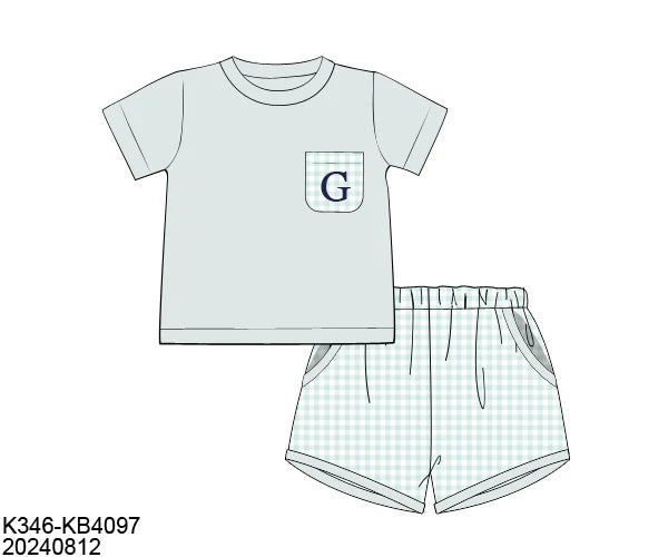 Gingham Boy Short Set (No Monogram)