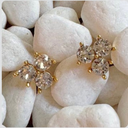 Trio Crystal Earrings