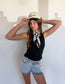 High Rise Frey Hen Denim Shorts- Light Wash