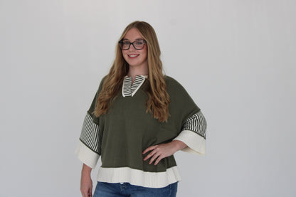Classic Noir Blouse - Olive