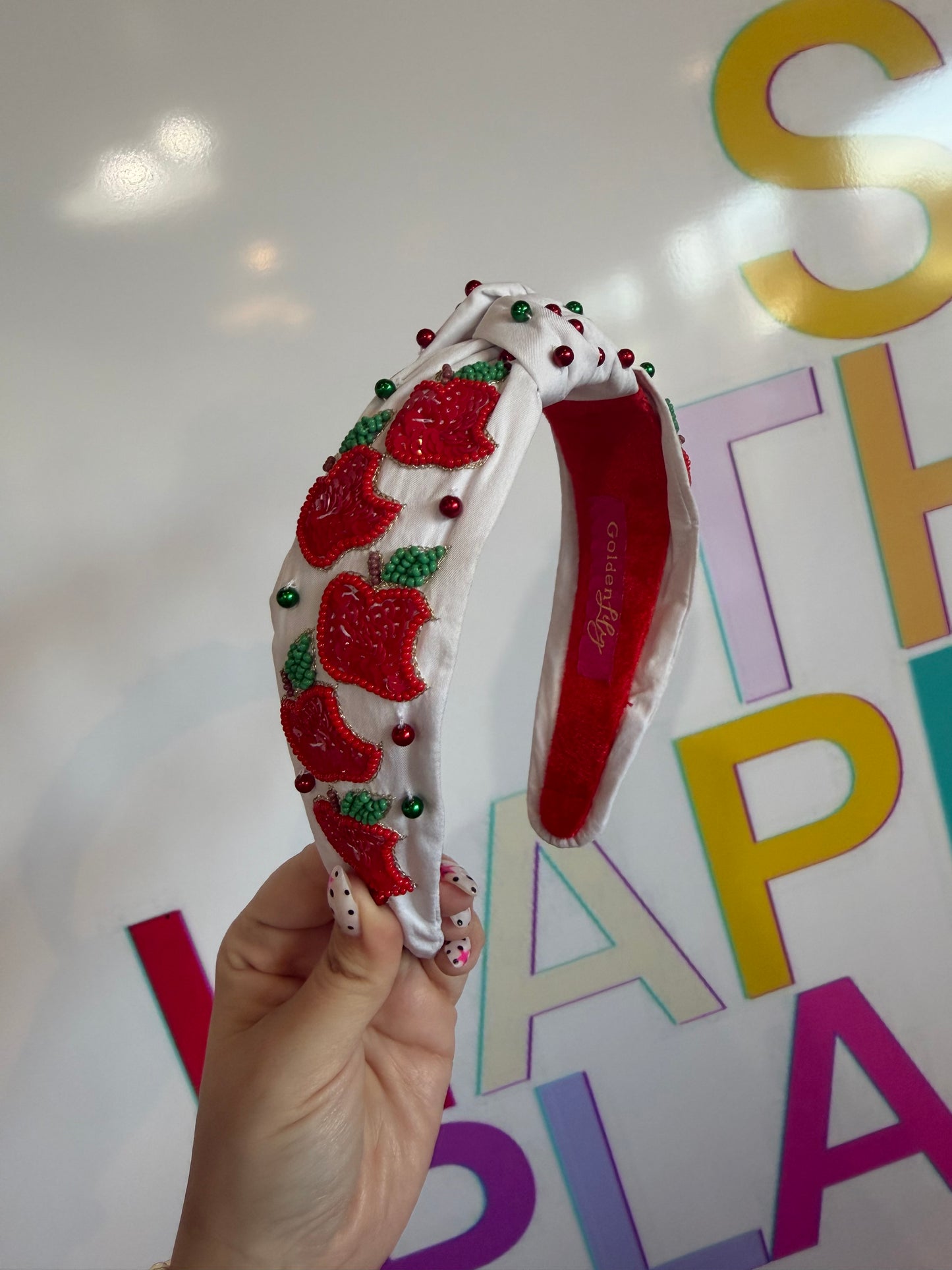 Beaded Headband- Apple