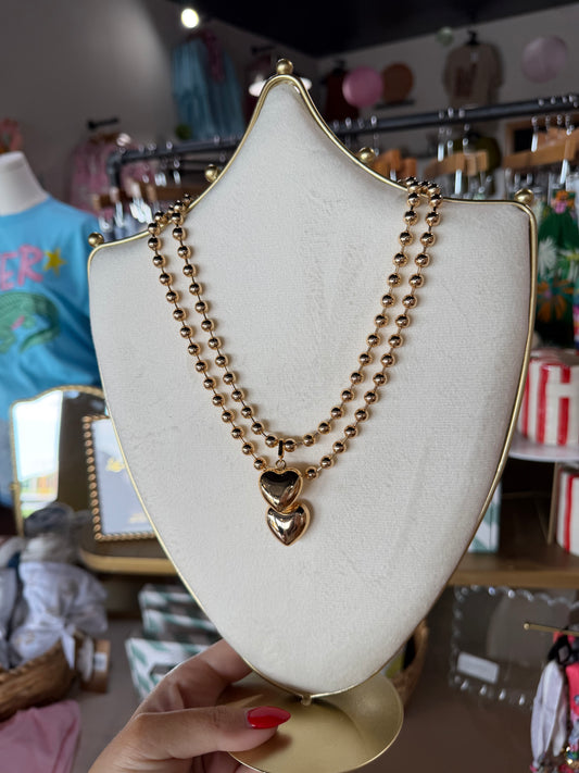 Bubble Heart Necklace- Gold